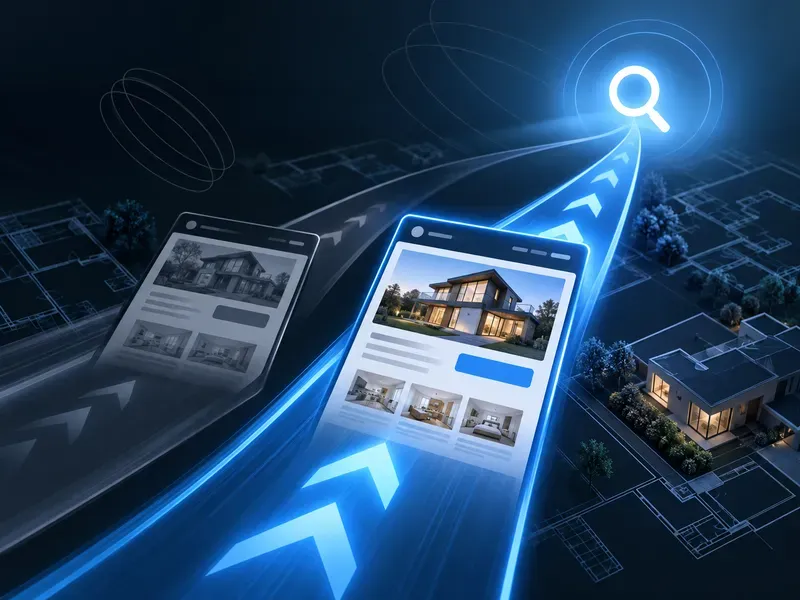 Phone showing the search path from a buyer question to a builder community page